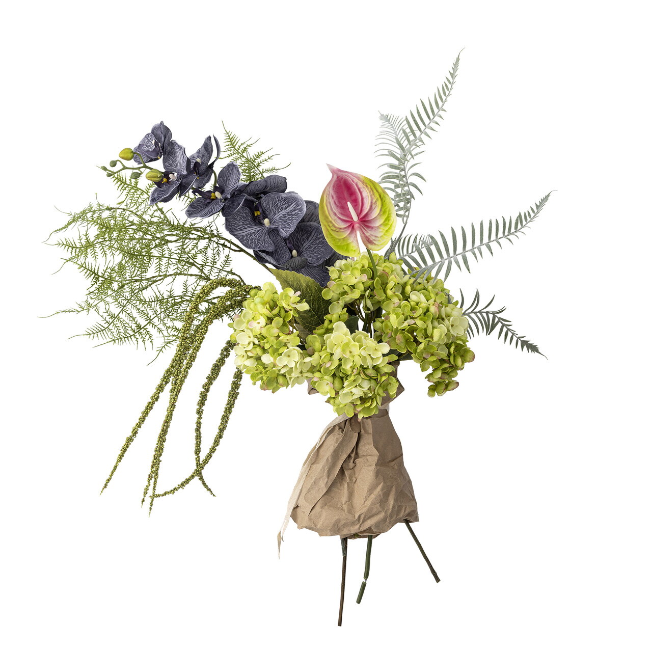 Buchet flori artificiale, Bloomingville, Poetry, 30x80 cm, polietilena/fier/textil, verde - imagine 5